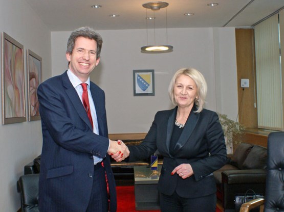 The Speaker of the House of Representatives Borjana Krišto spoke with the British Ambassador to BiH